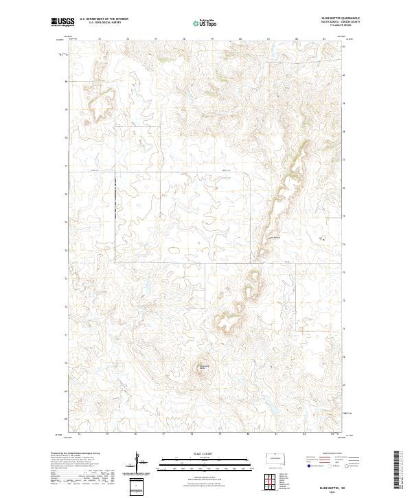 Kline Buttes, SD — USGS 7.5-minute topo (2021)