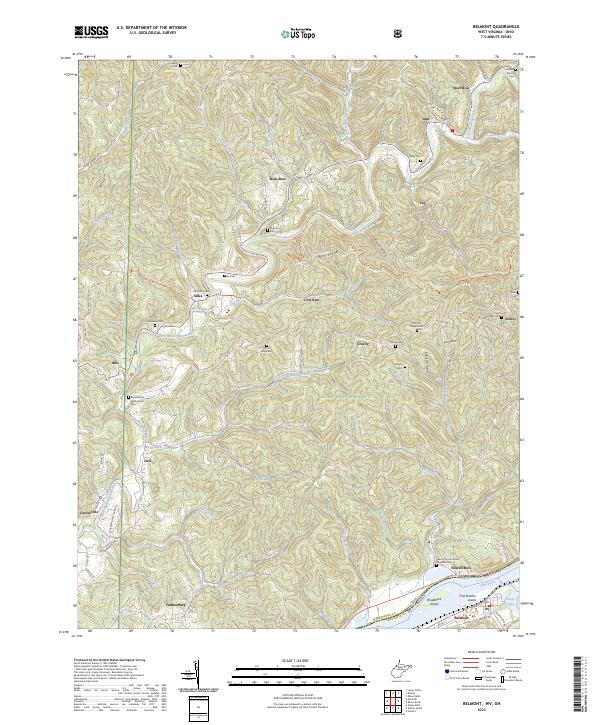 Belmont, WV-OH — USGS 7.5-minute topo (2023)