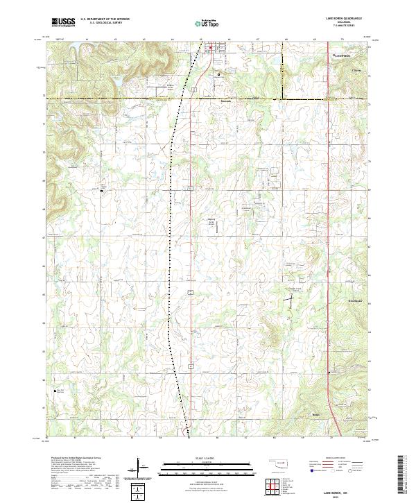 Lake Boren, OK — USGS 7.5-minute topo (2022)
