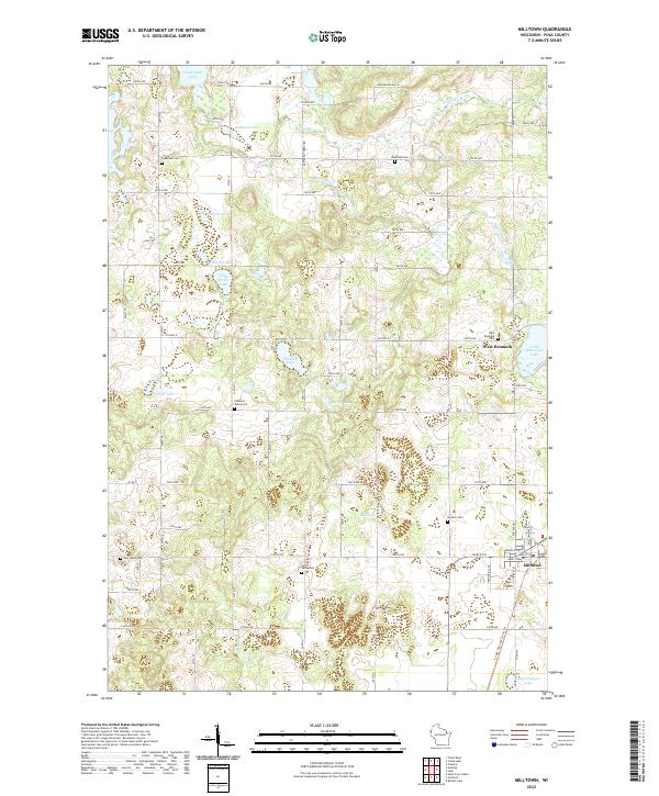 Milltown, WI — USGS 7.5-minute topo (2022)