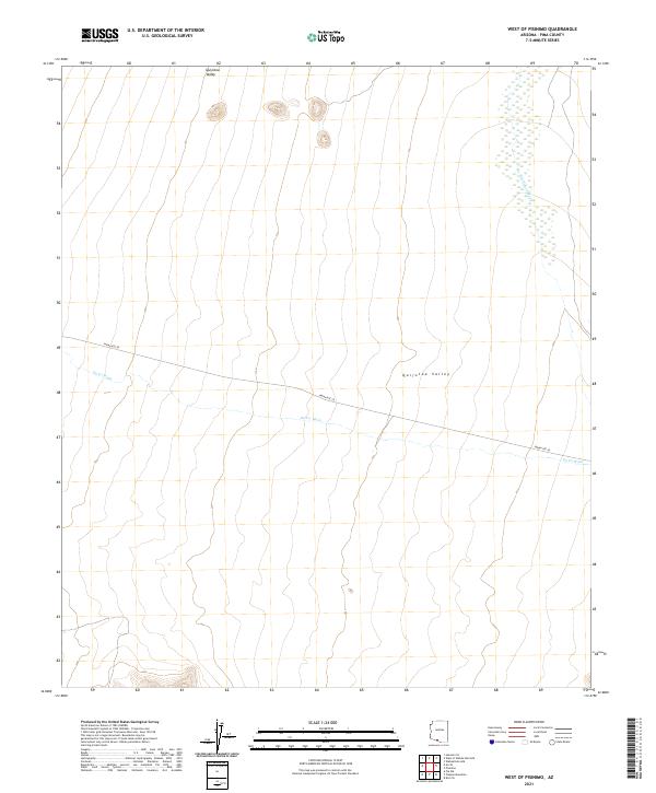 West of Pisinimo, AZ — USGS 7.5-minute topo (2021)