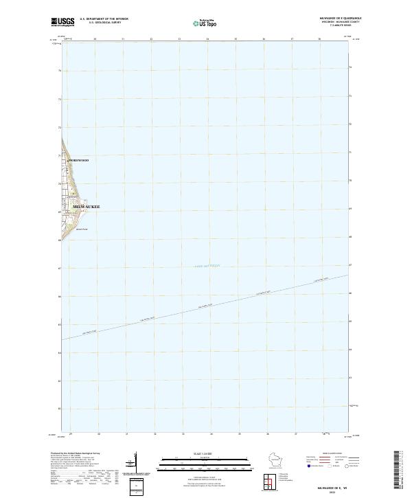 Milwaukee OE E, WI — USGS 7.5-minute topo (2022)