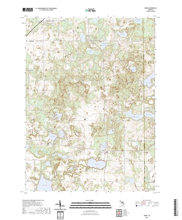 Jones, MI — USGS 7.5-minute topo (2023)