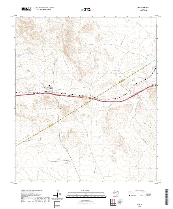 Kent, TX — USGS 7.5-minute topo (2022)