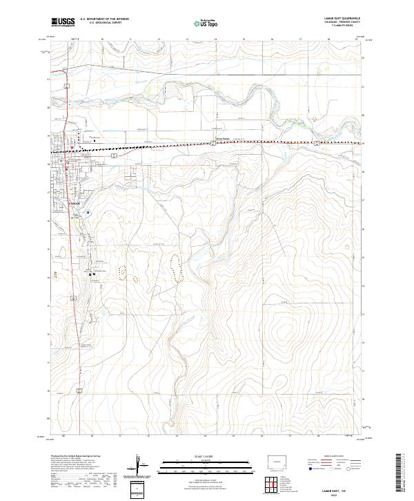 Lamar East, CO — USGS 7.5-minute topo (2022)