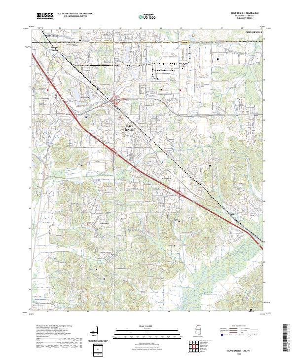 Olive Branch, MS-TN — USGS 7.5-minute topo (2024)