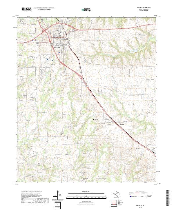 Decatur, TX — USGS 7.5-minute topo (2022)