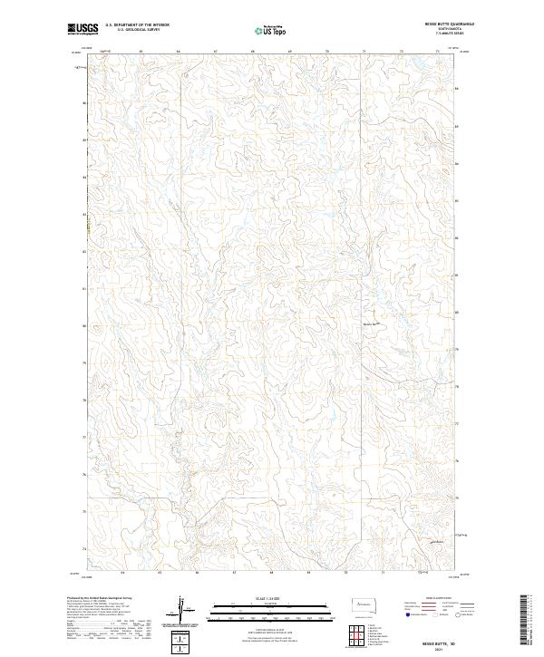Bessie Butte, SD — USGS 7.5-minute topo (2021)
