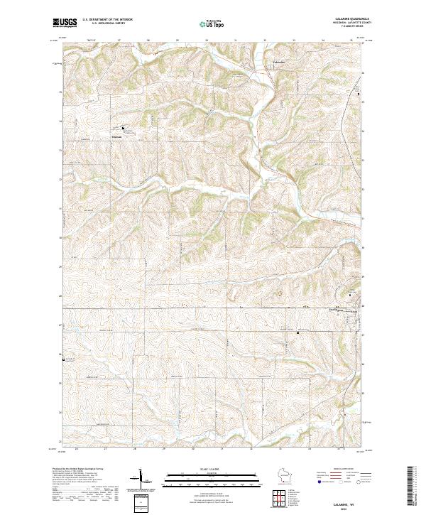 Calamine, WI — USGS 7.5-minute topo (2022)