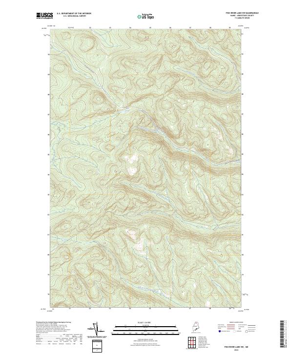 Fish River Lake SW, ME — USGS 7.5-minute topo (2024)