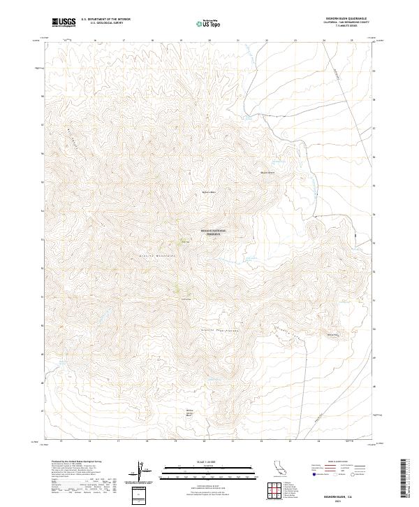 Bighorn Basin, CA — USGS 7.5-minute topo (2021)