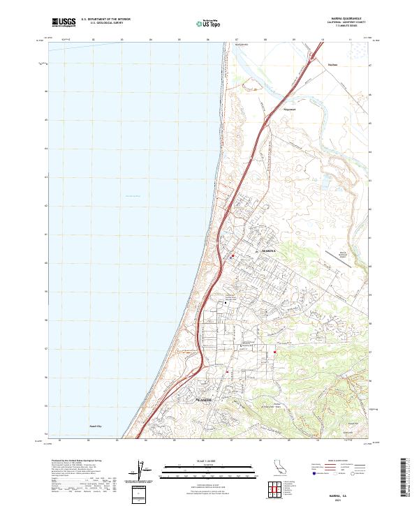 Marina, CA — USGS 7.5-minute topo (2021)