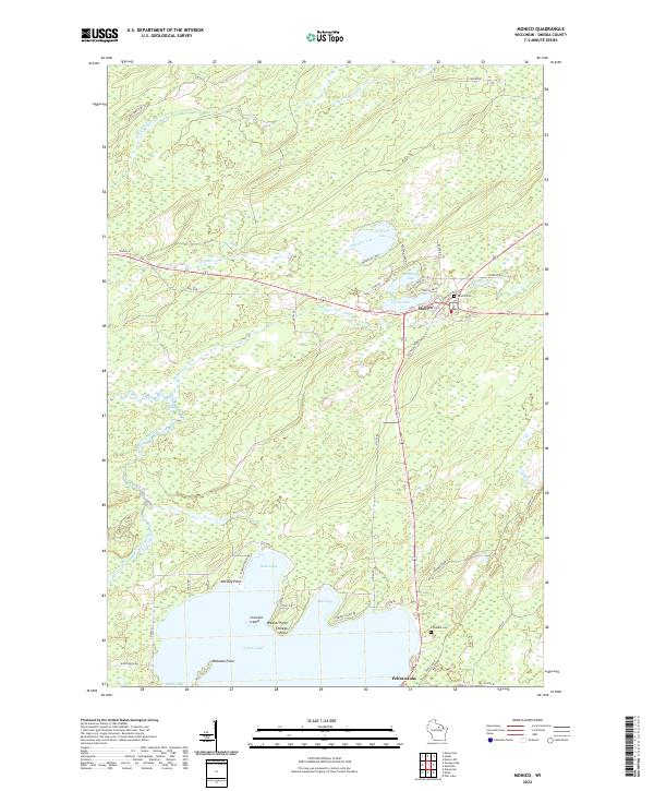 Monico, WI — USGS 7.5-minute topo (2022)