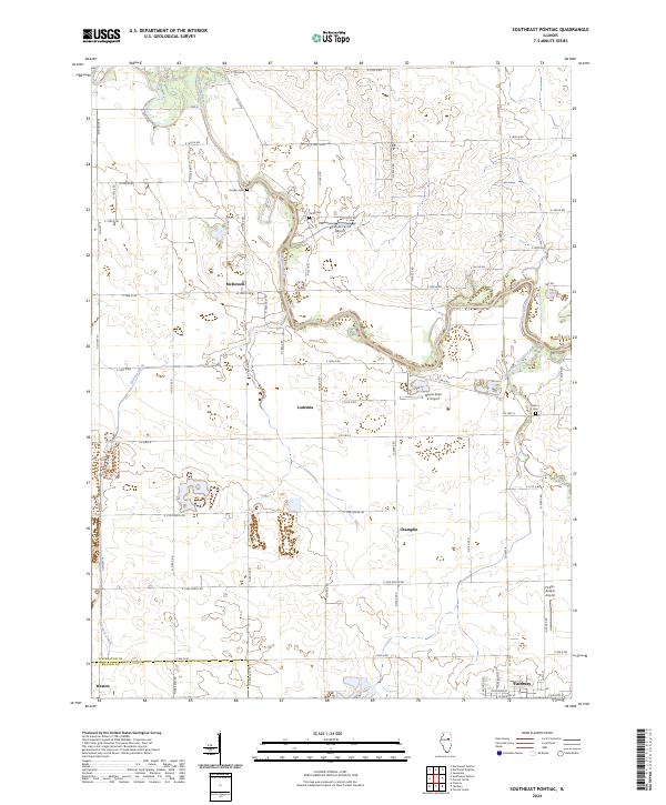Southeast Pontiac, IL — USGS 7.5-minute topo (2024)