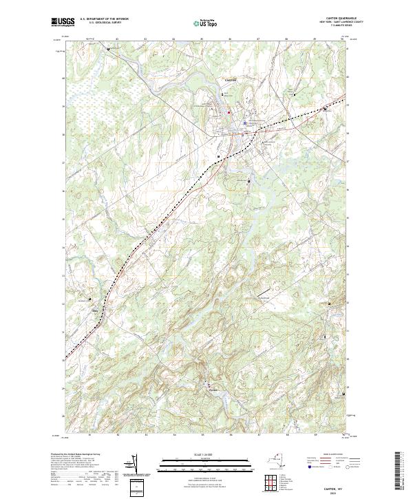 Canton, NY — USGS 7.5-minute topo (2023)