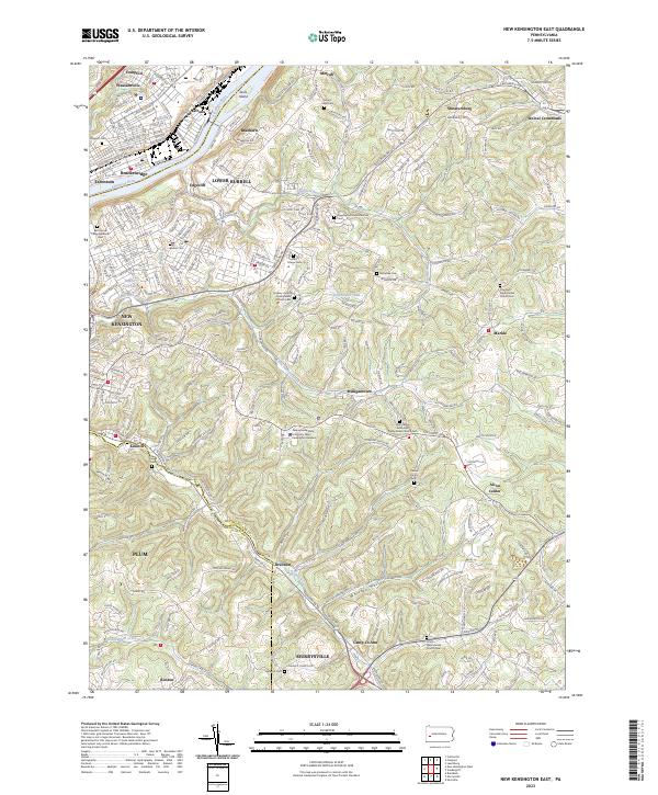 New Kensington East, PA — USGS 7.5-minute topo (2023)