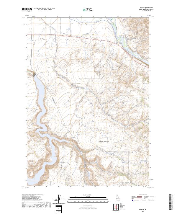 Poplar, ID — USGS 7.5-minute topo (2024)