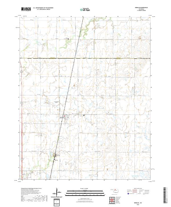 Kremlin, OK — USGS 7.5-minute topo (2022)