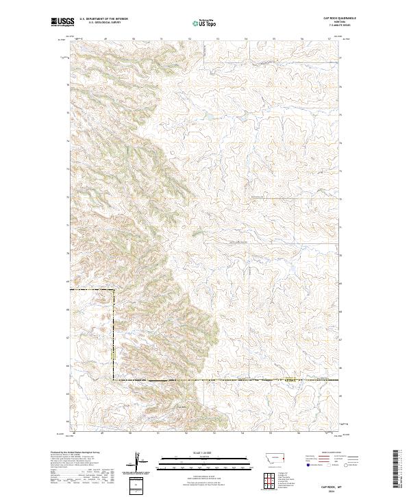 Cap Rock, MT — USGS 7.5-minute topo (2024)