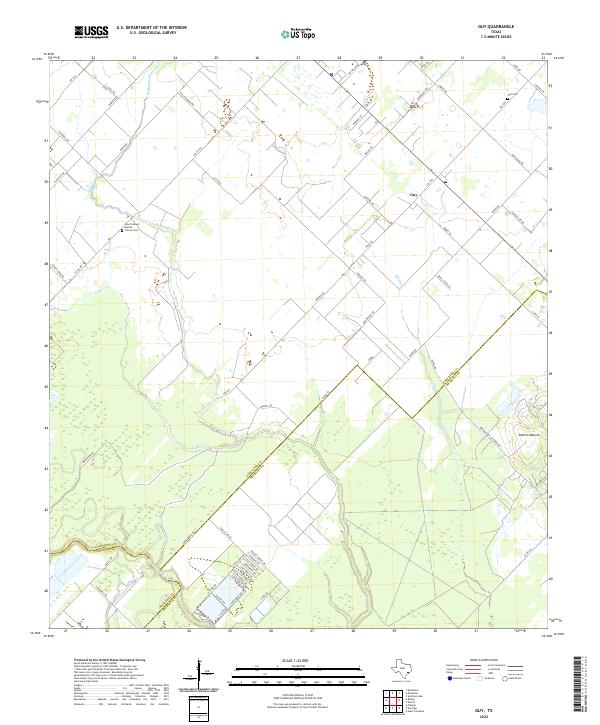 Guy, TX — USGS 7.5-minute topo (2022)