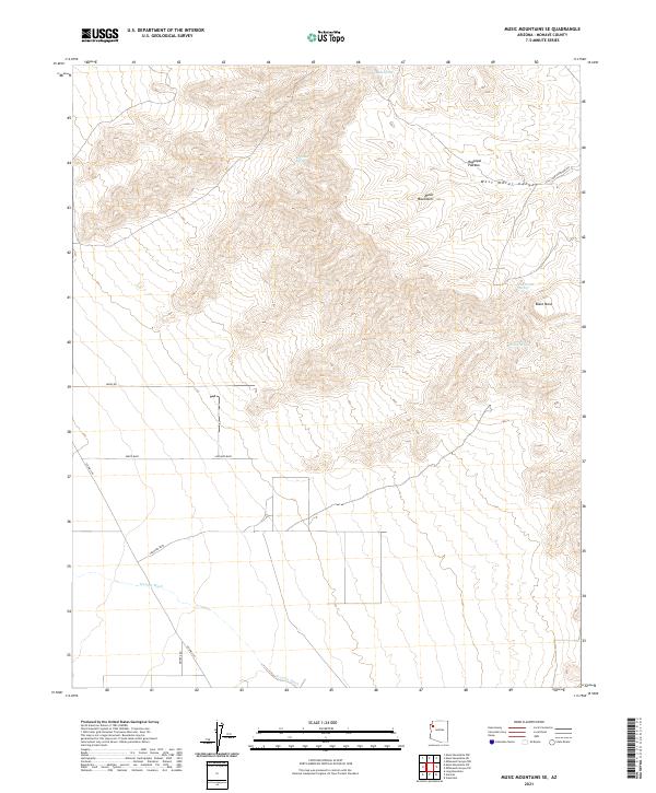 Music Mountains SE, AZ — USGS 7.5-minute topo (2021)