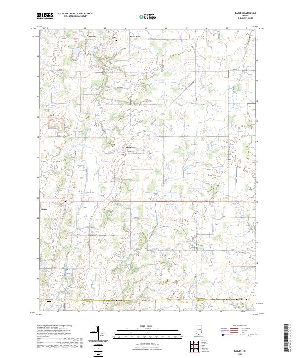 Carlos, IN — USGS 7.5-minute topo (2022)