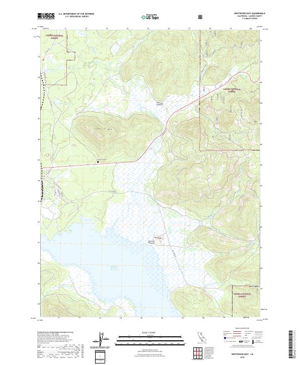 Westwood East, CA — USGS 7.5-minute topo (2022)