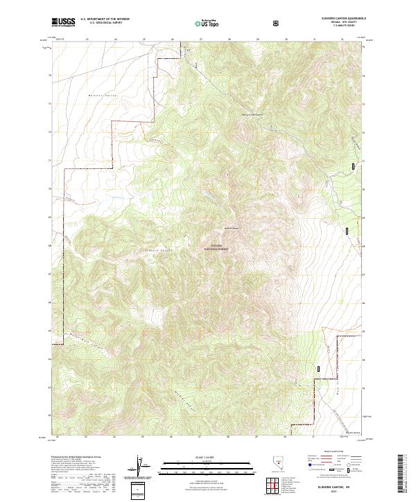 Elkhorn Canyon, NV — USGS 7.5-minute topo (2021)