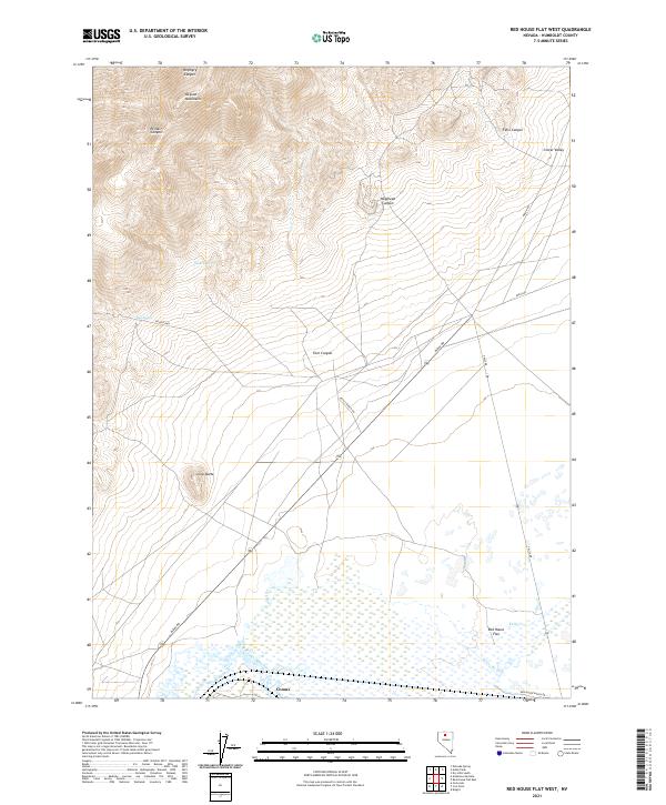 Red House Flat West, NV — USGS 7.5-minute topo (2021)
