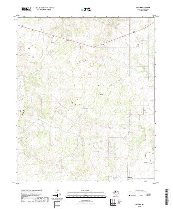 Grow NW, TX — USGS 7.5-minute topo (2022)