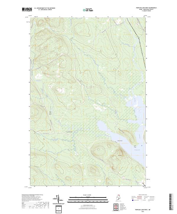 Portage Lake West, ME — USGS 7.5-minute topo (2024)