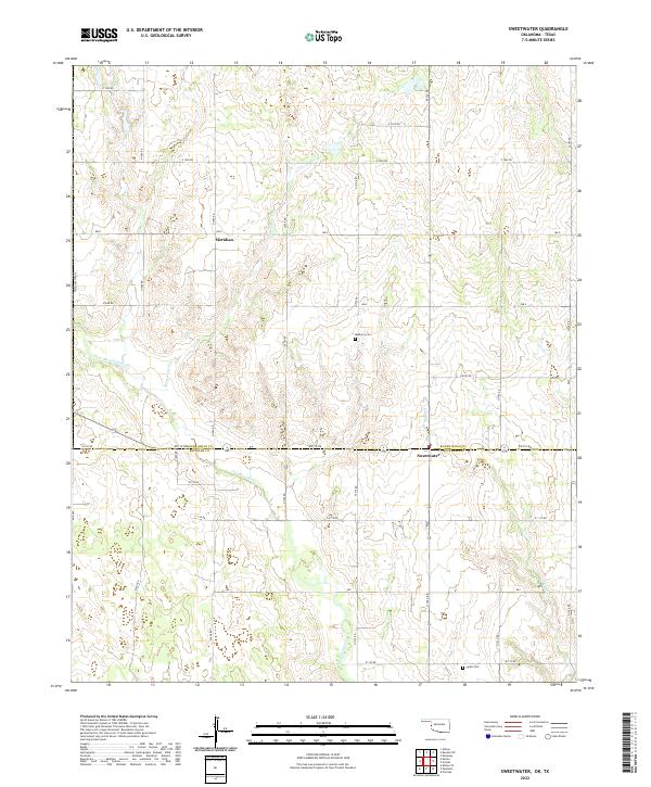 Sweetwater, OK-TX — USGS 7.5-minute topo (2022)