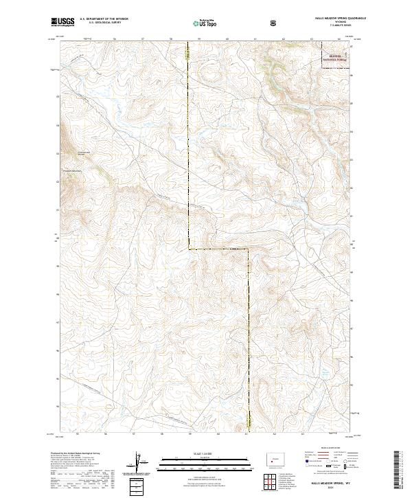 Halls Meadow Spring, WY — USGS 7.5-minute topo (2021)