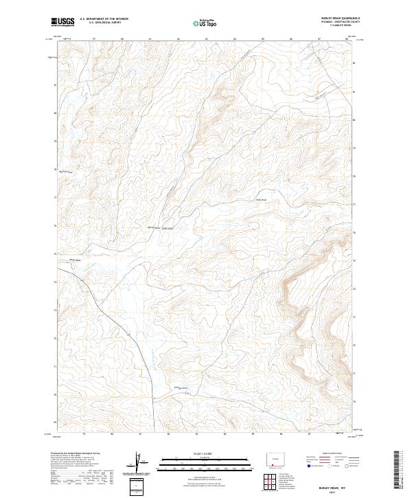Burley Draw, WY — USGS 7.5-minute topo (2021)