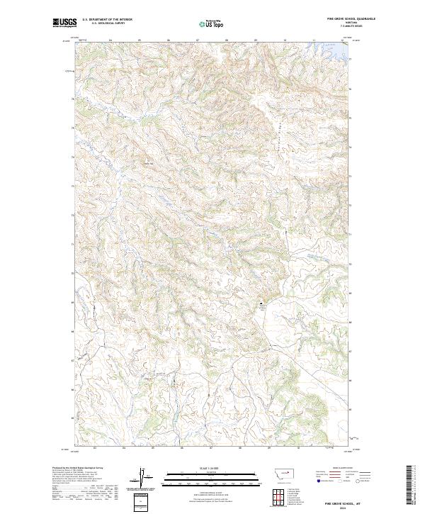 Pine Grove School, MT — USGS 7.5-minute topo (2024)