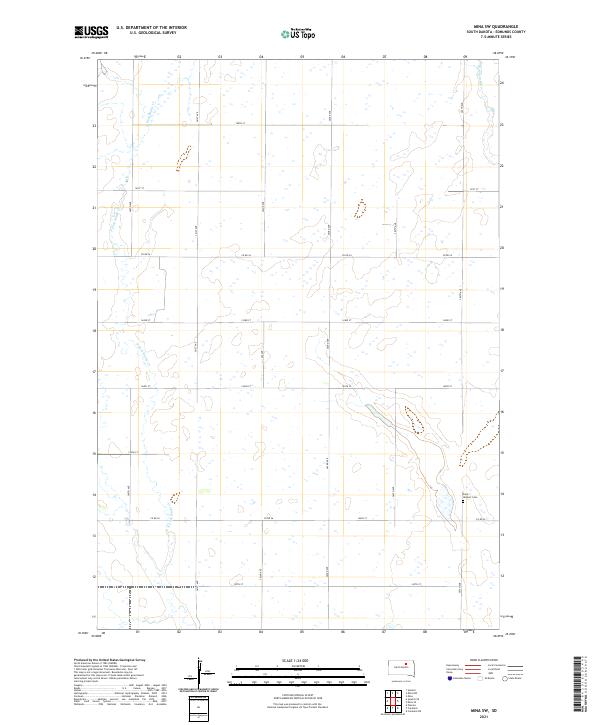 Mina SW, SD — USGS 7.5-minute topo (2021)