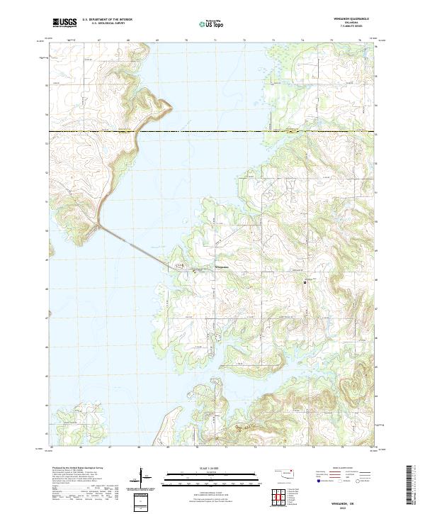 Winganon, OK — USGS 7.5-minute topo (2022)