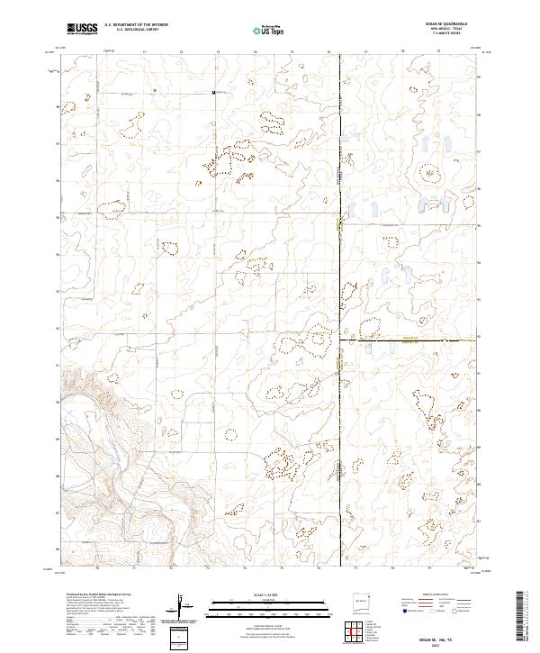 Sedan SE, NM-TX — USGS 7.5-minute topo (2023)