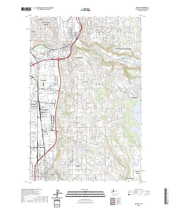 Renton, WA — USGS 7.5-minute topo (2023)