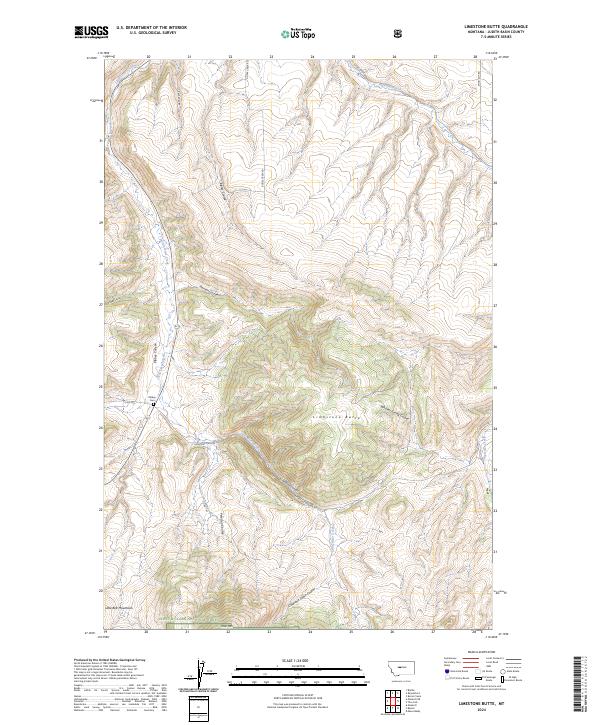 Limestone Butte, MT — USGS 7.5-minute topo (2024)