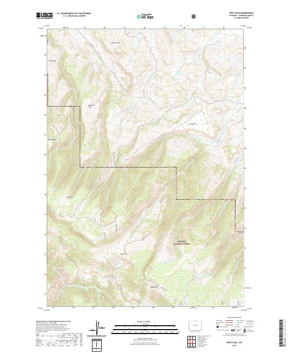 West Pass, WY — USGS 7.5-minute topo (2021)
