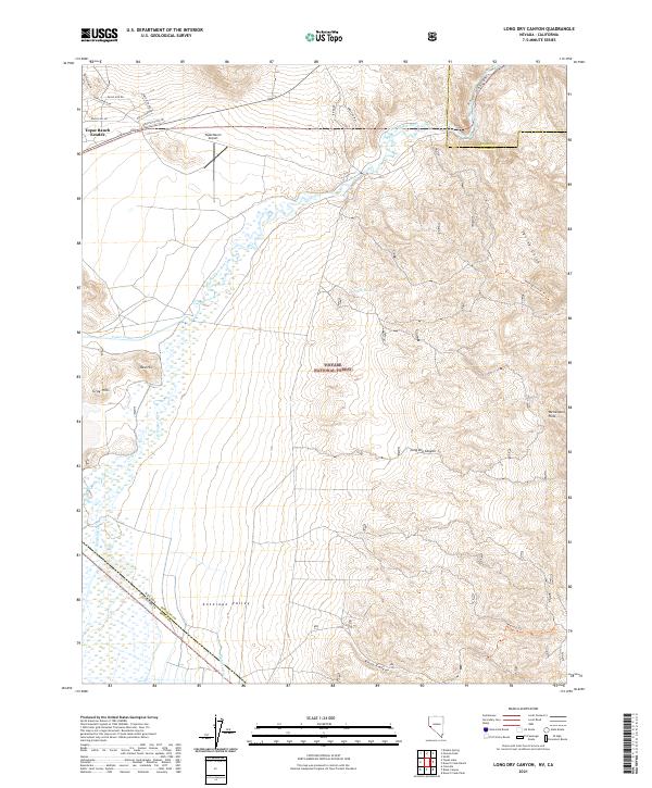 Long Dry Canyon, NV-CA — USGS 7.5-minute topo (2021)