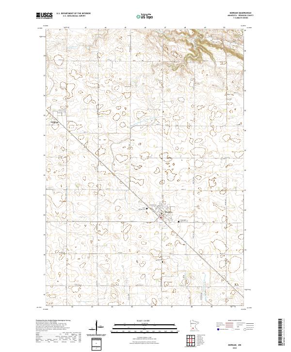 Morgan, MN — USGS 7.5-minute topo (2022)