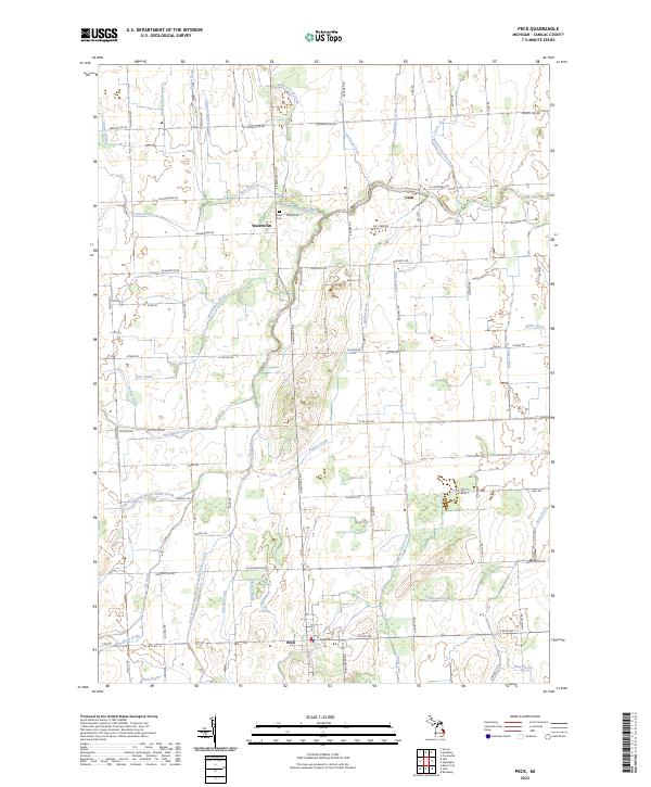 Peck, MI — USGS 7.5-minute topo (2023)