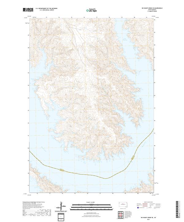 No Heart Creek SE, SD — USGS 7.5-minute topo (2021)