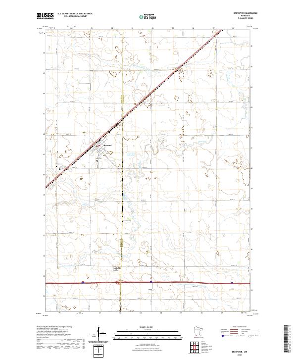 Brewster, MN — USGS 7.5-minute topo (2022)