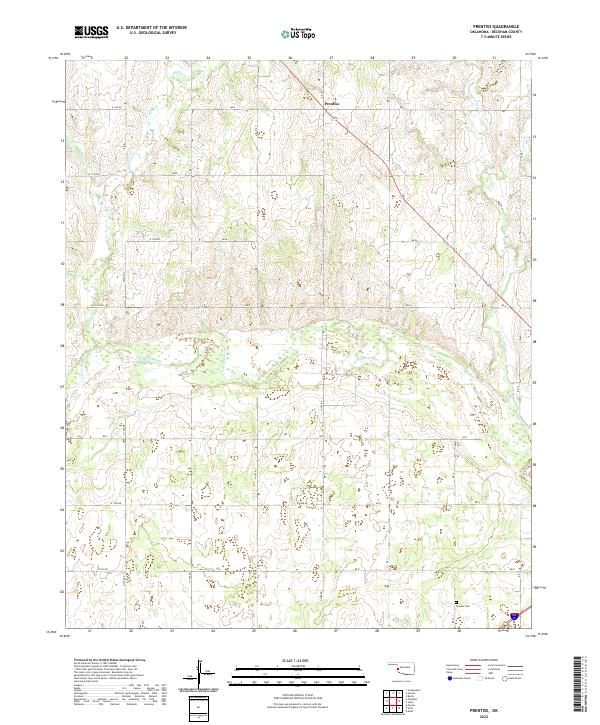 Prentiss, OK — USGS 7.5-minute topo (2022)