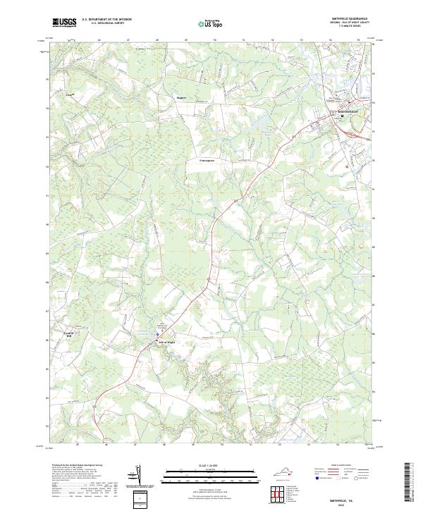 Smithfield, VA — USGS 7.5-minute topo (2022)