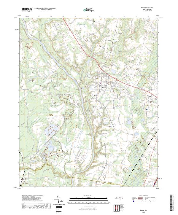 Erwin, NC — USGS 7.5-minute topo (2022)