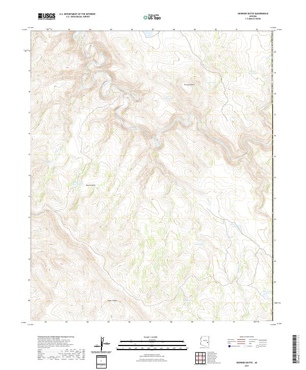 Georges Butte, AZ — USGS 7.5-minute topo (2021)